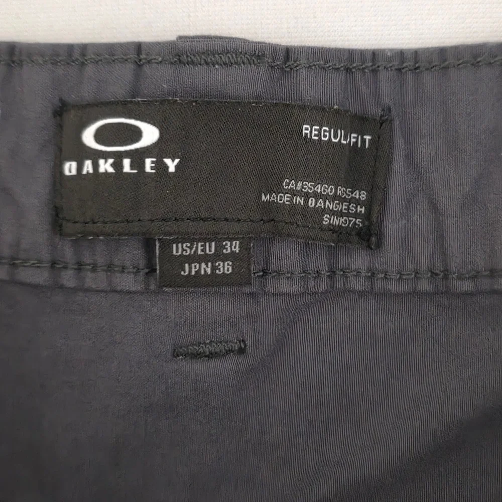 Oakley Men Regular Fit Outdoor Nylon Stretch Hiking Pants Charcoal Gray Sz 34X30